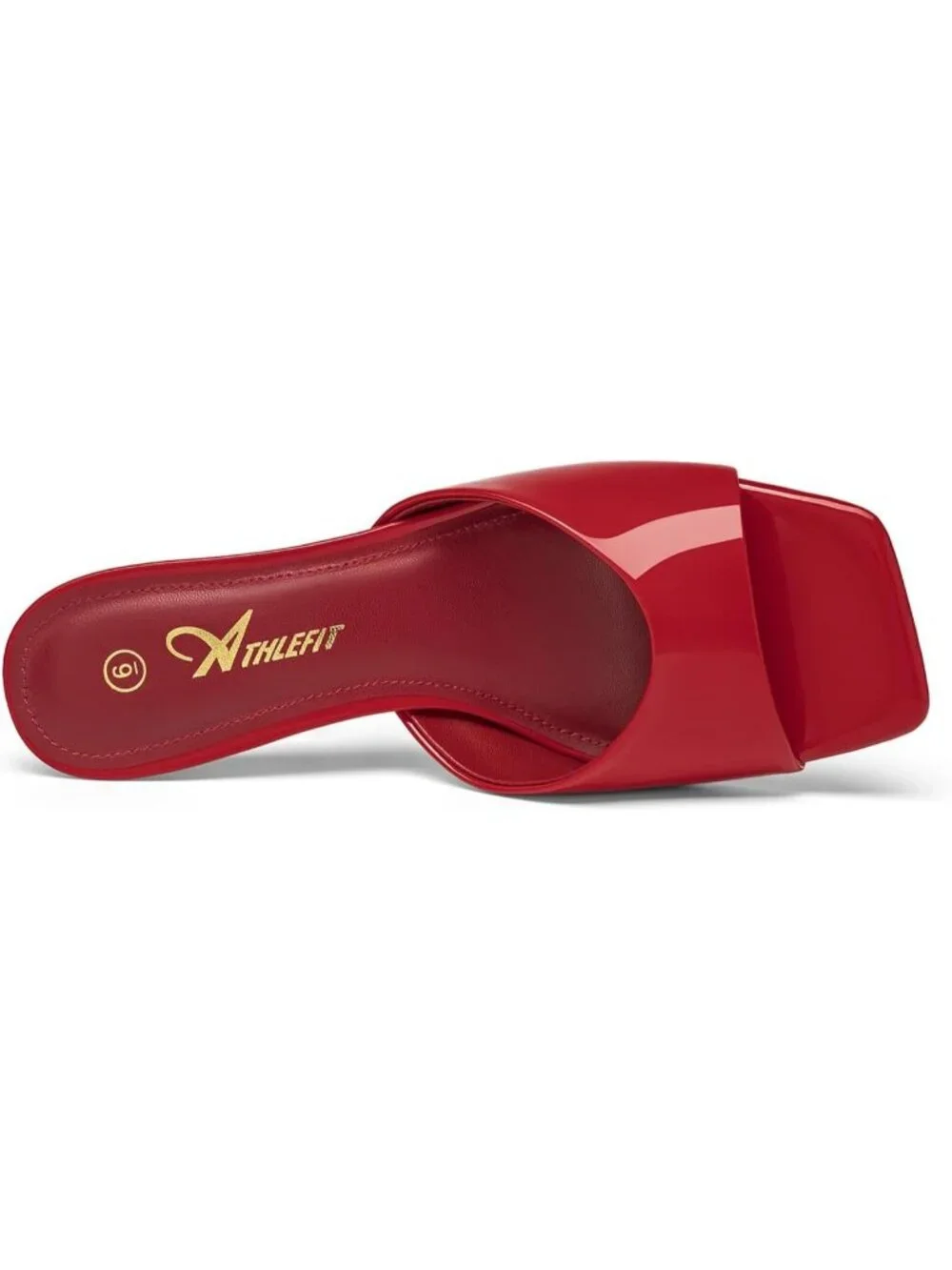 Women's Red Sandals Square Open Toe Low Heels Comfortable Kitten Heels Shoes